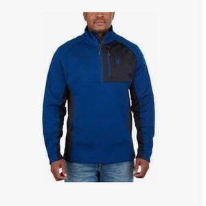 SPYDER  1/4 Zip Men's Pullover  Gait Knit Jacket  Blue/Black Size Large (1498)